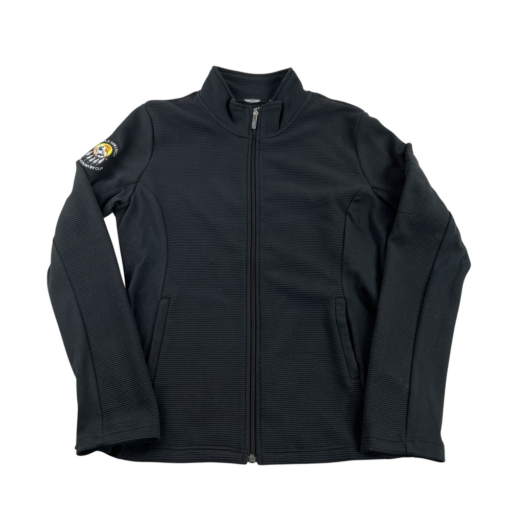 Straight Down Ribbed Full Zip Jacket XL Black Men Eagle Springs Golf Sportswear